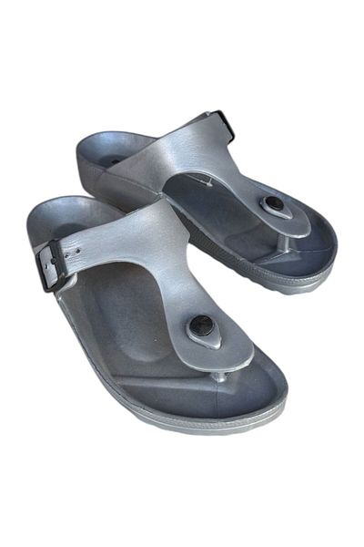 Esem Men's Gray Light Sole Flip Flops Beach Pool Daily Slippers
