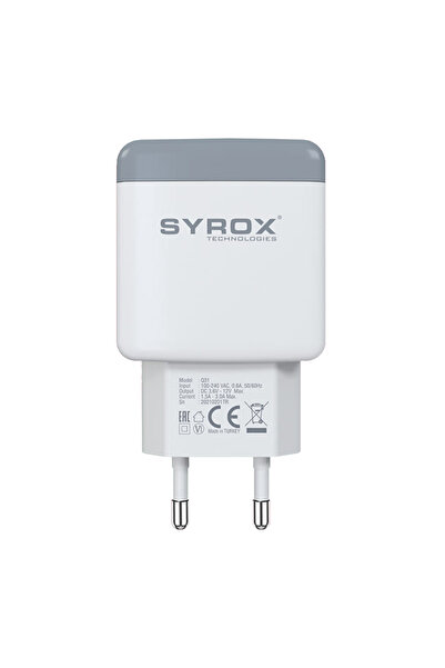 Syrox Q31 Hızlı Şarj Adaptörü (BAŞLIK) 3.0a 18w Beyaz