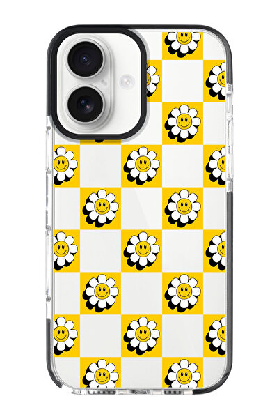 shoptocase حافظة هاتف ديزي بنمط أسود متوافقة مع هاتف آيفون 16