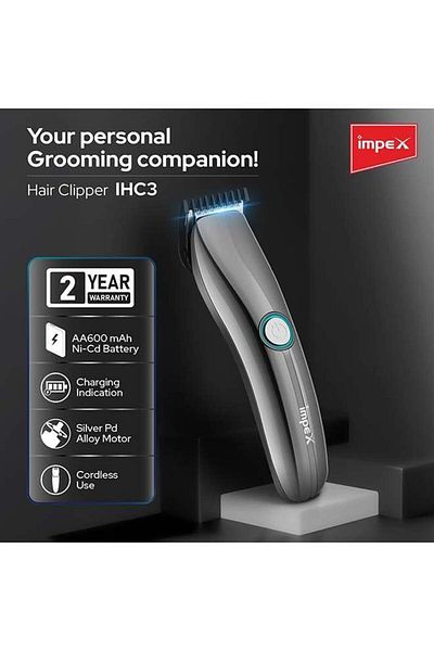 İMPEX Rechargeable Hair Trimmer Black 18cm