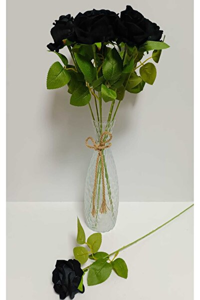 OSO HOME 1 Adet Yapay Kadife Siyah Tekli Gül 50 Cm
