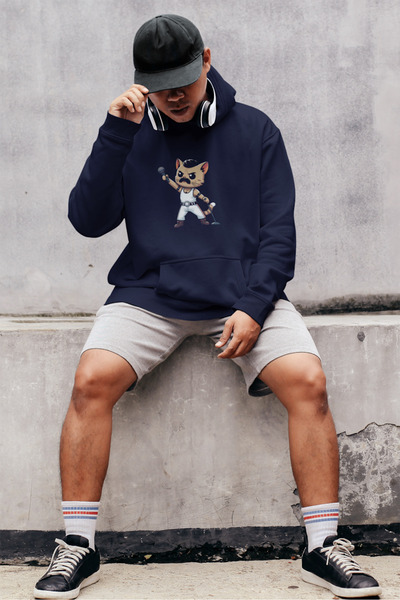 Tshirto CATCURRY Принт 3 нитки Шардон Синій/Бежевий/Чорний Світшот з капюшоном Hoodie