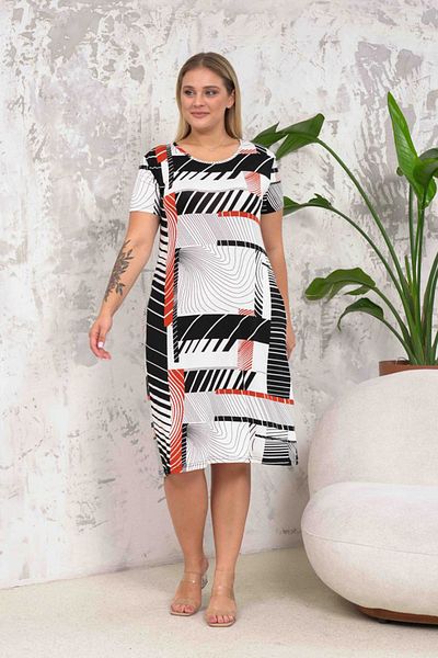 Neşeli Butik γυναικείο φόρεμα με λαιμόκοψη με τσέπες σε μέγεθος NBA046