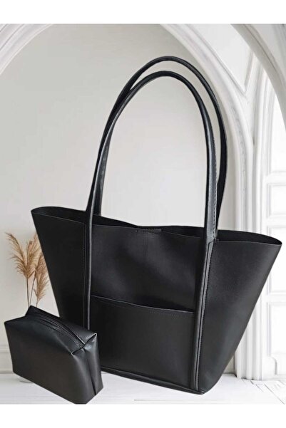 GreandBags حقيبة نسائية سوداء من الجلد الناعم، حقيبة كتف جامعية، حقيبة جلدية