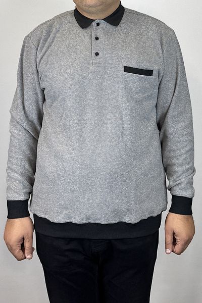 TANİŞ GİYİM Men's Polo Collar Pocket Regular Mold Selanic Knitted Sweatshirt