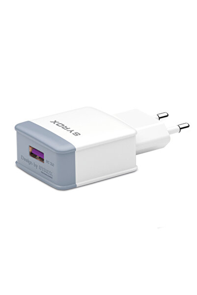 Syrox Q31 Hızlı Şarj Adaptörü (BAŞLIK) 3.0a 18w Beyaz