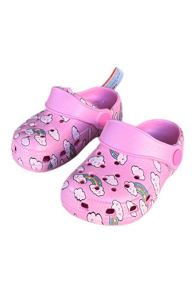AkınalBella Akinalbella Baby Girl Pink Printed Light Sole Slippers Sandals