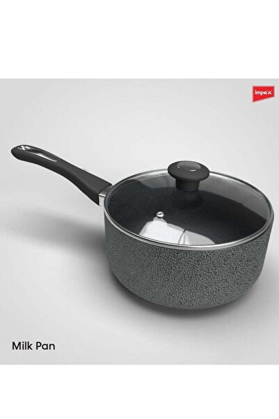 İMPEX 7pcs Cookware Set,5 Layer Granite Coating,Frypan 24cm, Saucepan withlid 24cm,Milkpan withlid 18cm