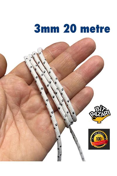 izmir Bitpazarı 3mm 20 meters silk rope, iskota rope, swing rope, lashing rope - Hammock rope