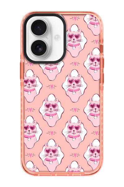 shoptocase iPhone 16 PLUS Lovely Cat Desenli Impacts Telefon Kılıfı