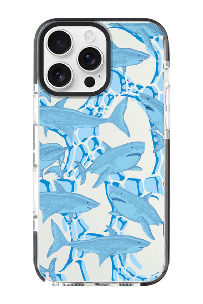 shoptocase iPhone 16 Pro Max Shark Pattern Impacts Phone Case