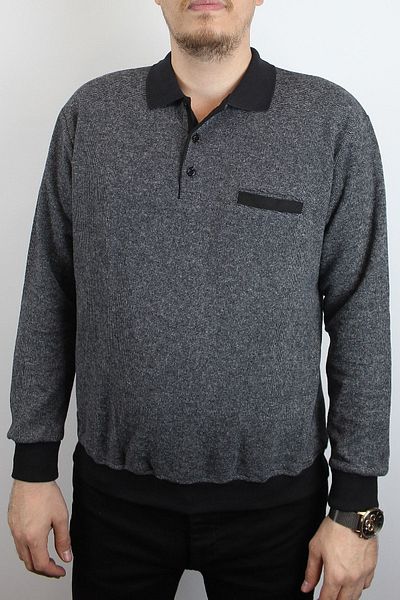 TANİŞ GİYİM Men's Polo Neck Pocket Regular Fit Thessaloniki Knit Gray Sweatshirt One Size Small Recommended