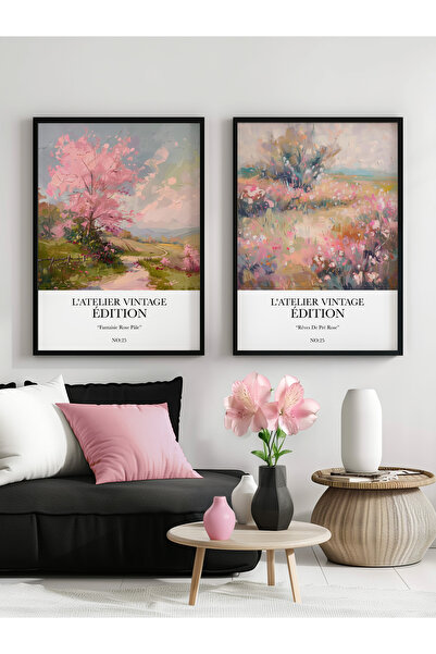 STARYUNA Pictură în 2 piese cu efect de pictură în ulei de peisaj vintage cu ...