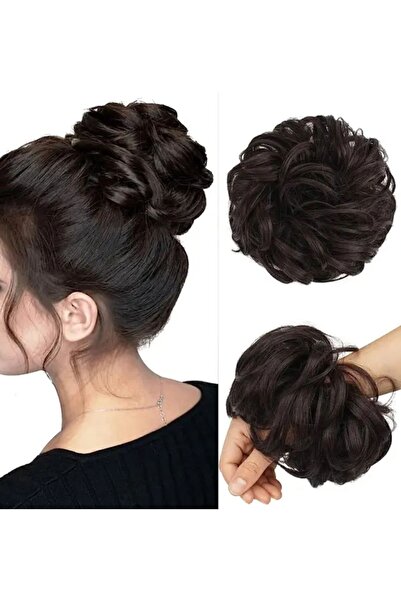 NİLZ Dağınık Topuz Görünümü Veren Saçlı Toka Koyukahve Tonu