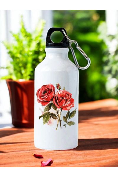 lili hediyelik Rose Printed Water Bottle