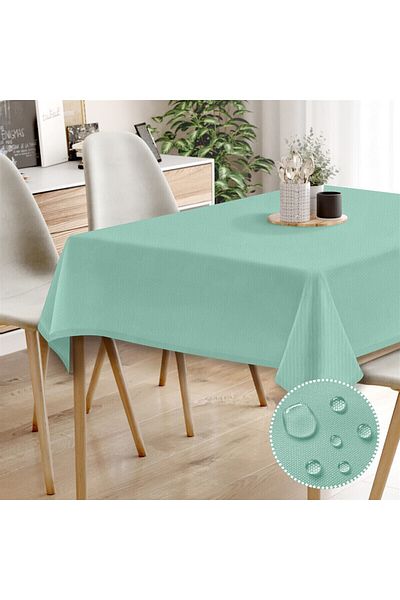 Evim Canvas Mint Liquid Proof Stain Resistant Tablecloth
