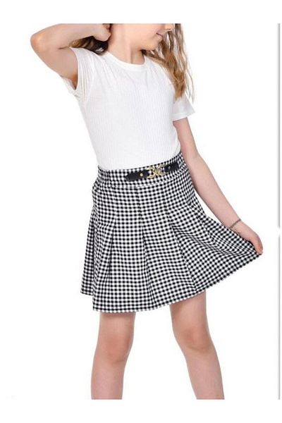 xjoy kids XJOY 155-01-25 - Fusta fetita pentru 4-13 ani, cu detalii jacquard si centura