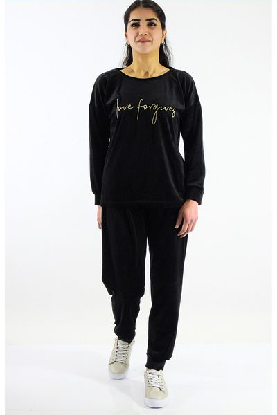 mefa Crew Neck Velvet Set