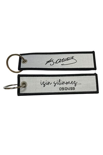 Promojoy Mustafa Kemal Atatürk Signed Woven Fabric Keychain