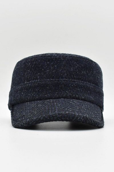 Külah Plaid Striped Castro Hat Cap Outdoor Wool Castro Cap Smoked
