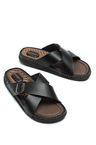 GEZER 11653 Orthopedic Comfortable Sole Cross Summer Men's Slippers