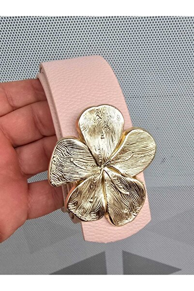 Kemerix Women's Gold Buckle Powder Color Belt