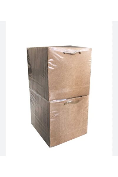 BURAKKUTU Karton çanta Kraft 11x11 Körük Boy:5 Cm Paketi 48 Lidir