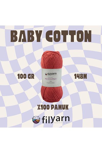 Filyarn 100 γραμμάρια Oeko-tex Certified Cotton Yarn για μωρό και γιλέκο - Σχέδιο πλεξίματος χειρός