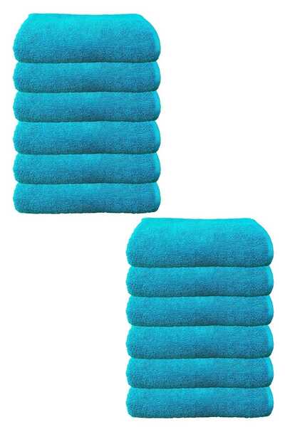 ALPACO 12-пакетний набір мікрофібрових рушників для обличчя, рук та волосся, що не залишають фарби, розміром 50х90 см