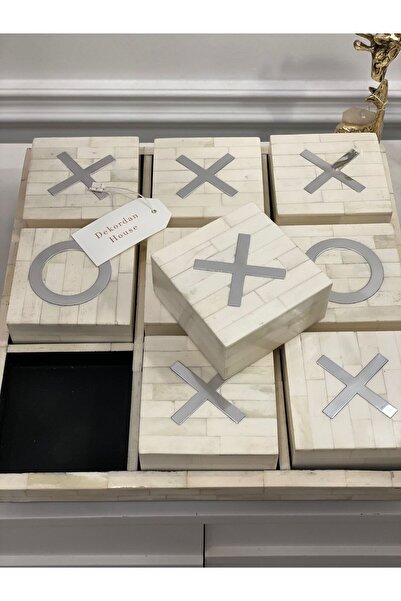 Dekordan House İthal Dekoratif TIC TAC TOE Gümüş Detaylı
