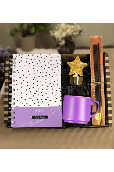 gagga Kişiye Özel Desenli Defter & Kupa Bardak & Işıklı Kar Küresi & Tütsü Ta...