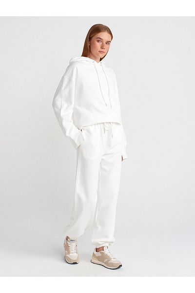 Dilvin Basic Ecru Jogger Pants with Size 70458