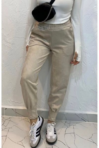 Leila Suede Pants with Leg Pencil