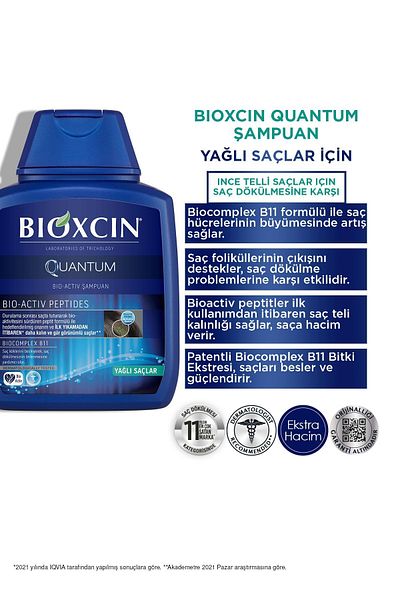 Bioxcin Quantum Shampoo for Oily Hair 300 ml - Buy 3 Get 2 Pay 2 Pcs
