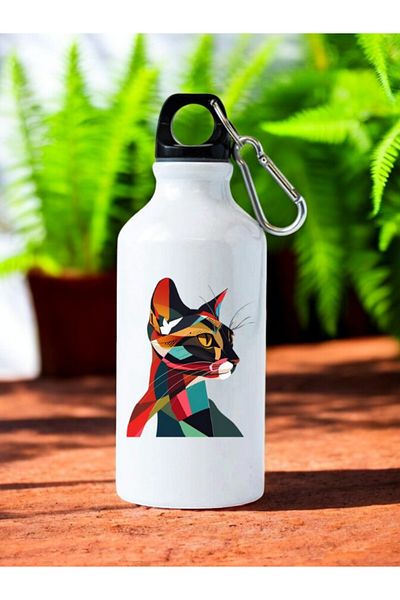 lili hediyelik Modern Cat Printed Water Bottle