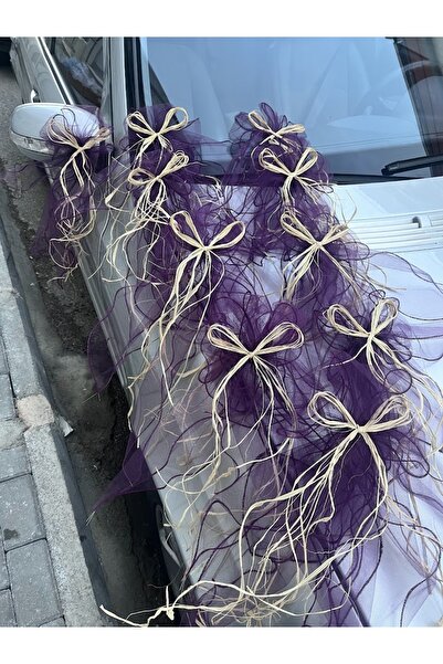 ecrin tuhafiye hobi 10 Adet Düğün Arabası Süsü Gelin Arabası Konvoy Süsü & Bo...