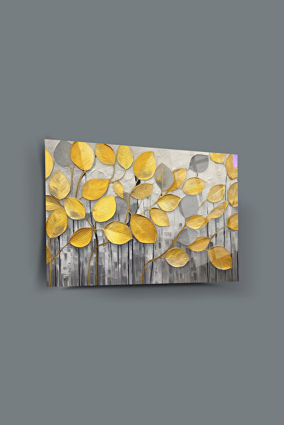 glassartdesign Frunze abstracte Pictură pe sticlă irezistibilă Pictură surrealistă Pictură pentru salon Pictură pentru birou