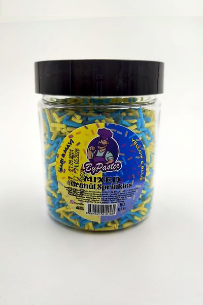 Dekamis Yellow Navy Blue Granular Candy Cake - 50 Gr Sprinkles
