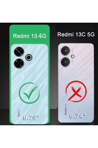 Fibaks حافظة لهاتف Xiaomi Redmi 13 4G ذات حافة لامعة ومطرزة باللون الذهبي وغطاء حماية للكاميرا