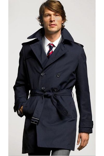 sunfyre Men's Slim Fit Long Belted Trench Coat