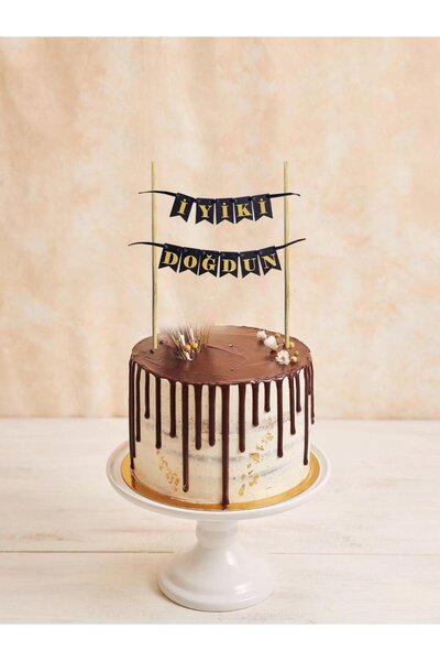 renk party علم وديكور كعكة الذهب الأسود جيد كي لعيد الميلاد