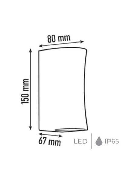Noas YL83-1032 MİRA 6 Watt Siyah Çift Yönlü Dış Mekan LED Aplik - Gün Işığı (3200K) - IP65