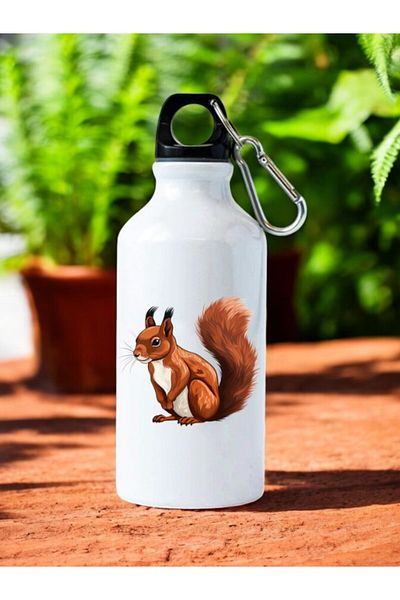 lili hediyelik Cute Squirrel Printed Water Bottle