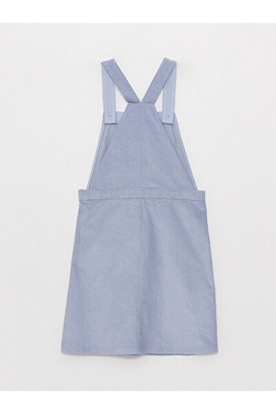 LC Waikiki Square Collar Basic Strap Velvet Girl's Dress