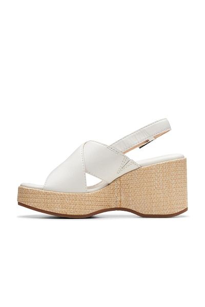 CLARKS Cream Genuine leather Sandals For Womens