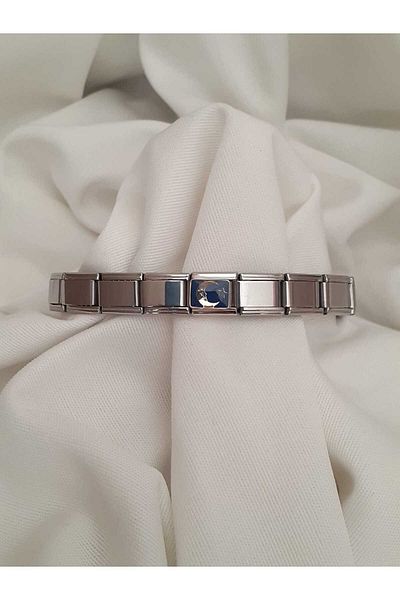 bijoux uniques Steel Moon&Star Italian Charm Bracelet