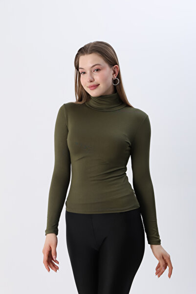 ziend fashion Γυναικείο χακί πράσινο νέας σεζόν ολόσωμο χτενισμένο βαμβακερό κορμάκι με ζιβάγκο