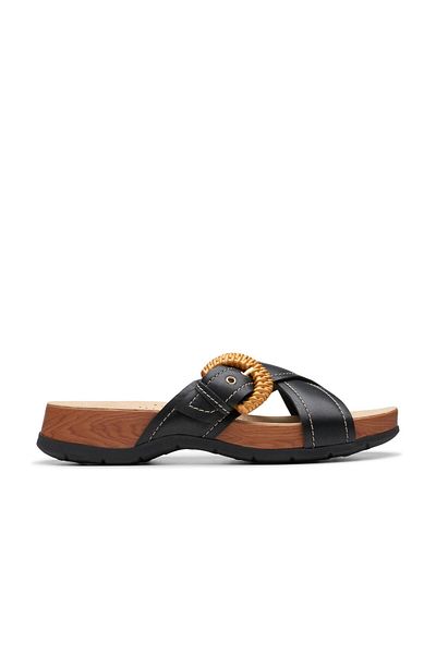 CLARKS Black Genuine leather Sandals For Womens