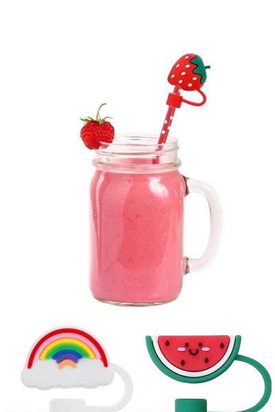 Yenigeldi 1 Piece 6 mm Strawberry Straw Cap (Not Compatible with Stnly)