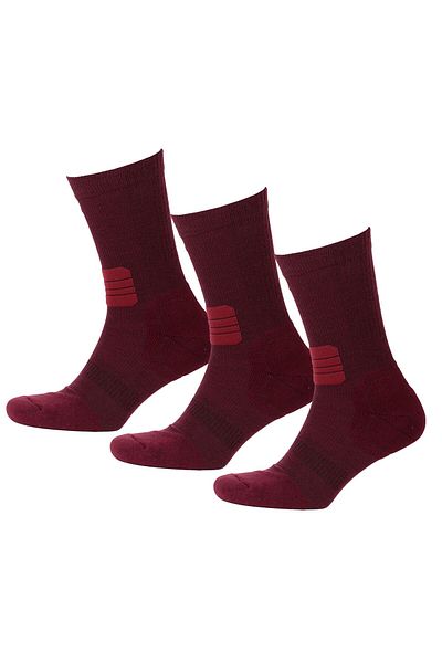 THERMOFORM Unisex Active Socks - 3 Pack Claret Red